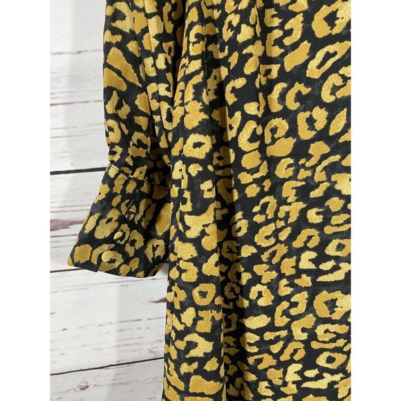 Who What Wear Womans Dress Size Medium Cheetah Ruffle Modest Cottagecore Spring - Picture 8 of 11